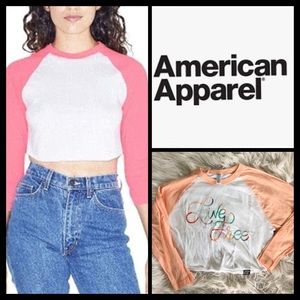 American Apparel John 8:36 Live Free Crop Top